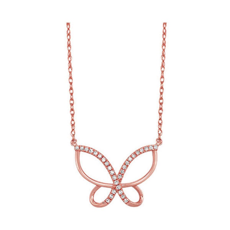 10Kt Rose Gold Diamond 1/10Ctw Pendant