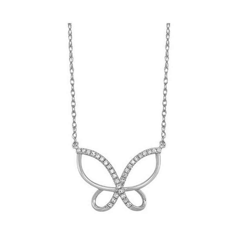 10Kt White Gold Diamond 1/10Ctw Pendant