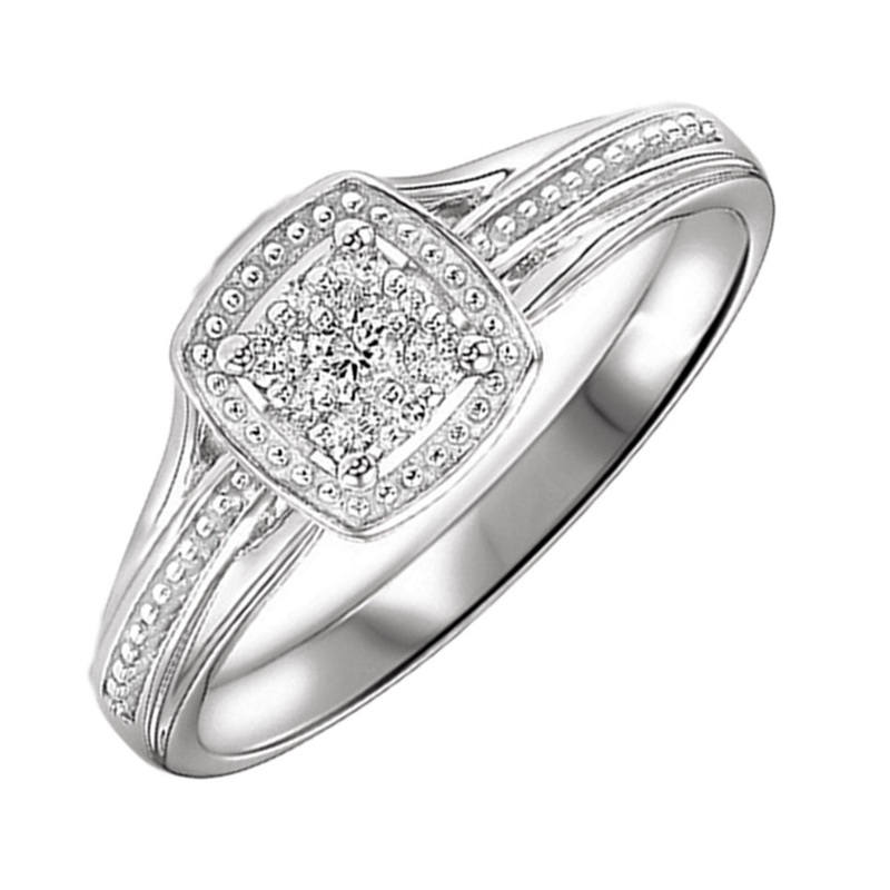 10Kt White Gold Diamond 1/10Ctw Ring