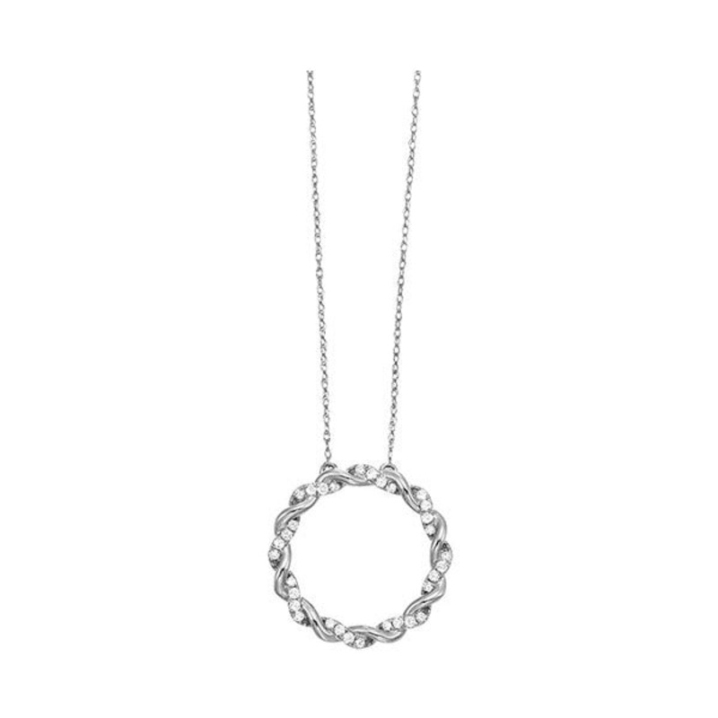 10Kt White Gold Diamond 1/4Ctw Pendant