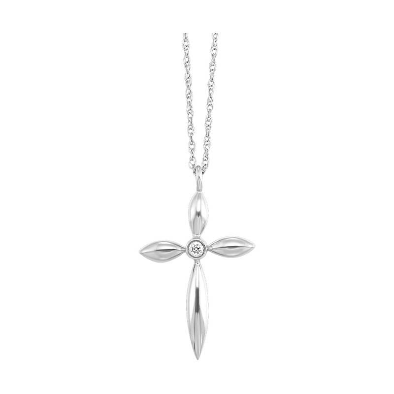 10Kt White Gold Diamond 1/50Ctw Pendant