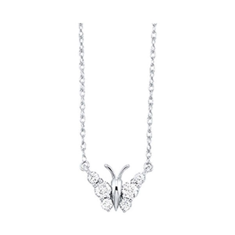 10Kt White Gold Diamond 1/5Ctw Pendant