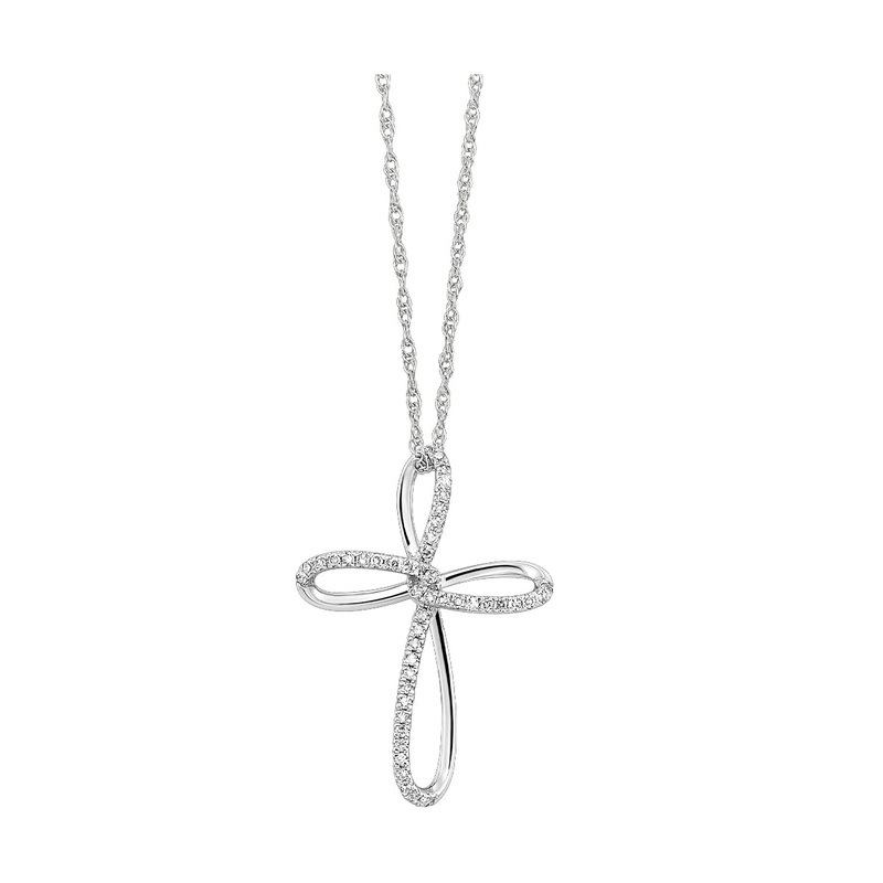 14Kt White Gold Diamond 1/10Ctw Pendant