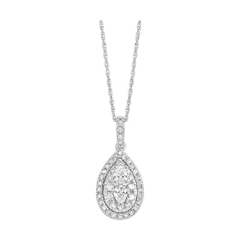 14Kt White Gold Diamond 1/2Ctw Pendant