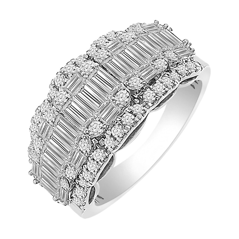 14Kt White Gold Diamond 1 5/8Ctw Ring