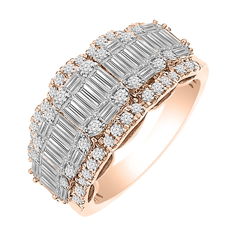 14Kt White Rose Gold Diamond 1 5/8Ctw Ring