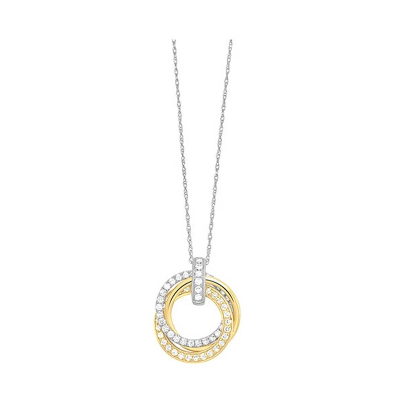 14Kt White Yellow Gold Diamond 1/2Ctw Pendant