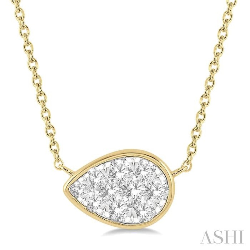 PEAR SHAPE EAST-WEST LOVEBRIGHT ESSENTIAL DIAMOND PENDANT