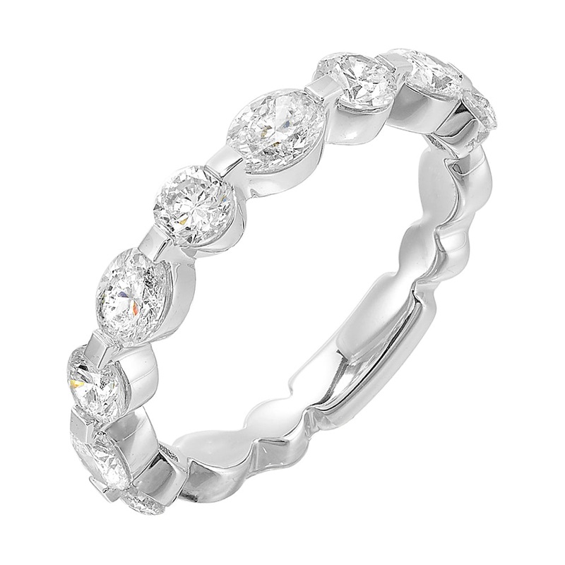 Sparkling round and marquise cut diamond brightens your stack in an instant is a perfect choice.