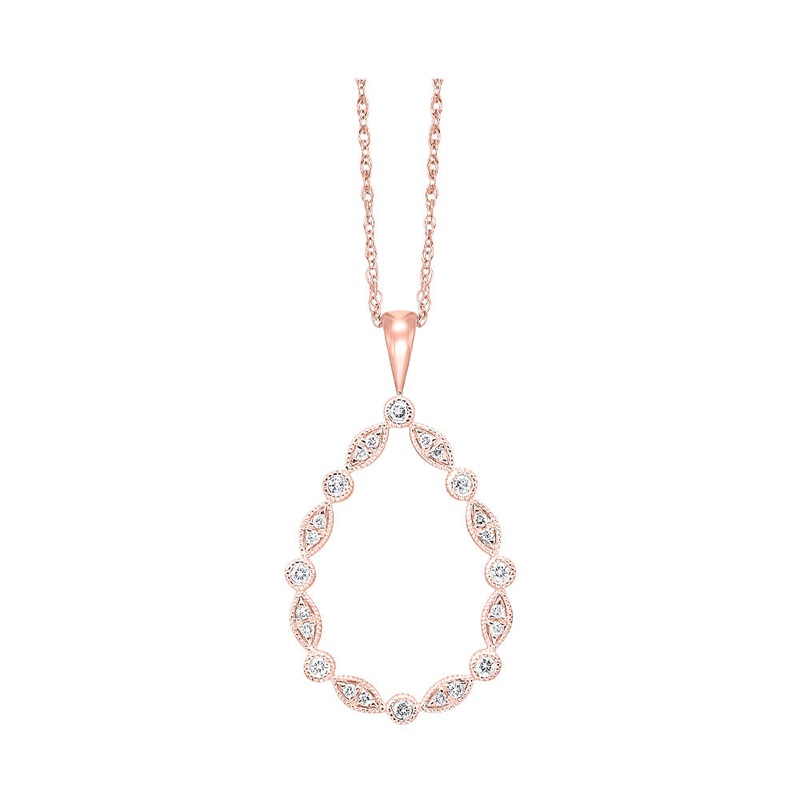 14Kt Rose Gold Diamond 1/8Ctw Pendant