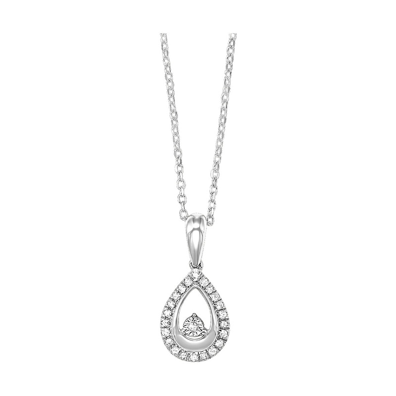 14Kt White Gold Diamond 1/15Ctw Pendant