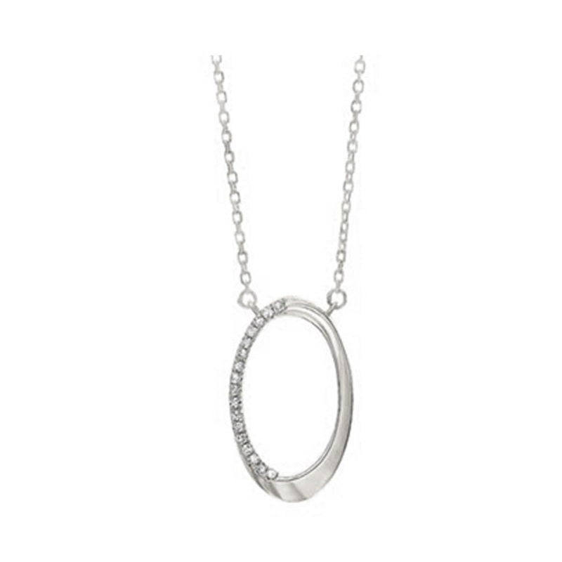 14Kt White Gold Diamond 1/20Ctw Pendant