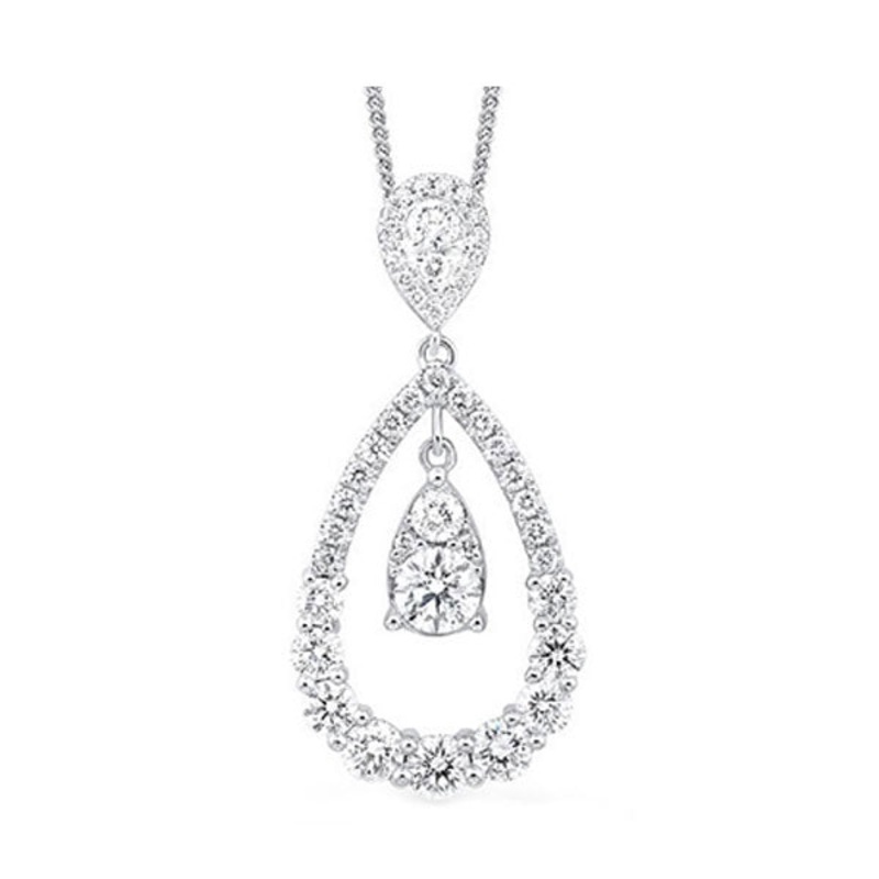 14Kt White Gold Diamond 1 3/8Ctw Pendant