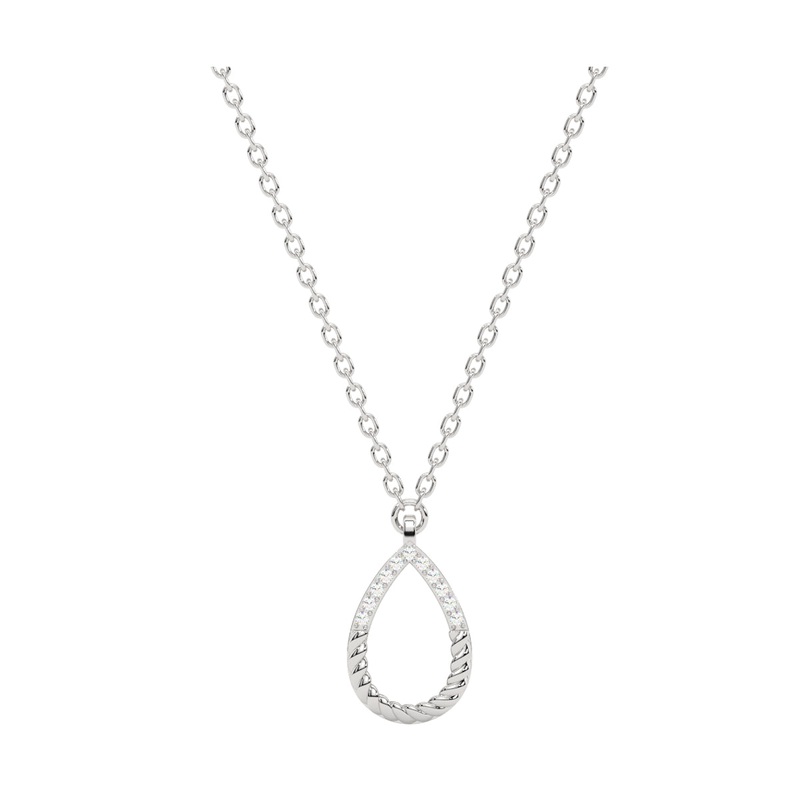 14Kt White Gold Diamond 1/50Ctw Pendant