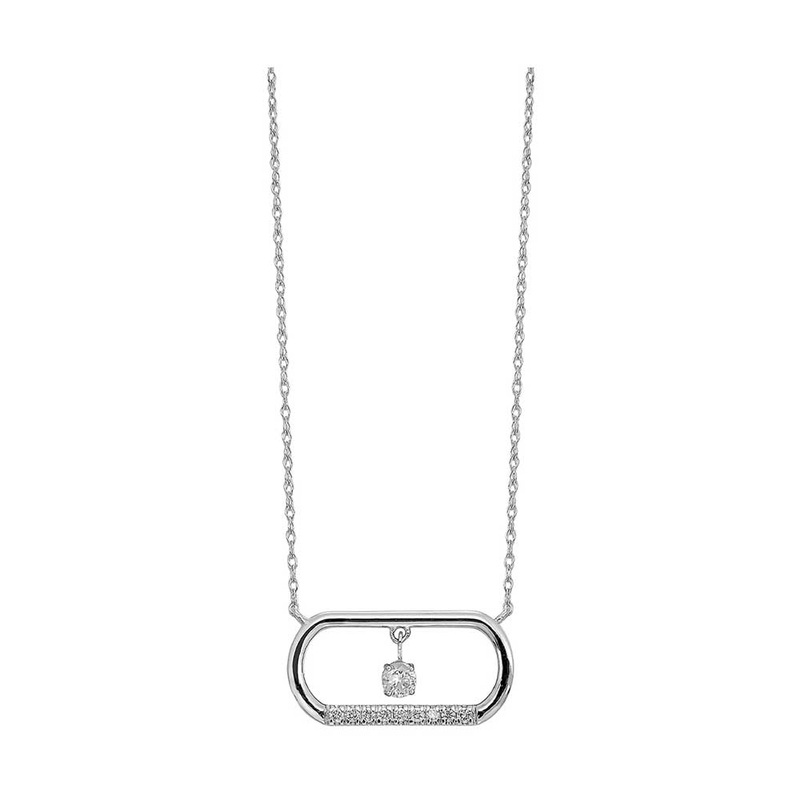 14Kt White Gold Diamond 1/6Ctw Pendant