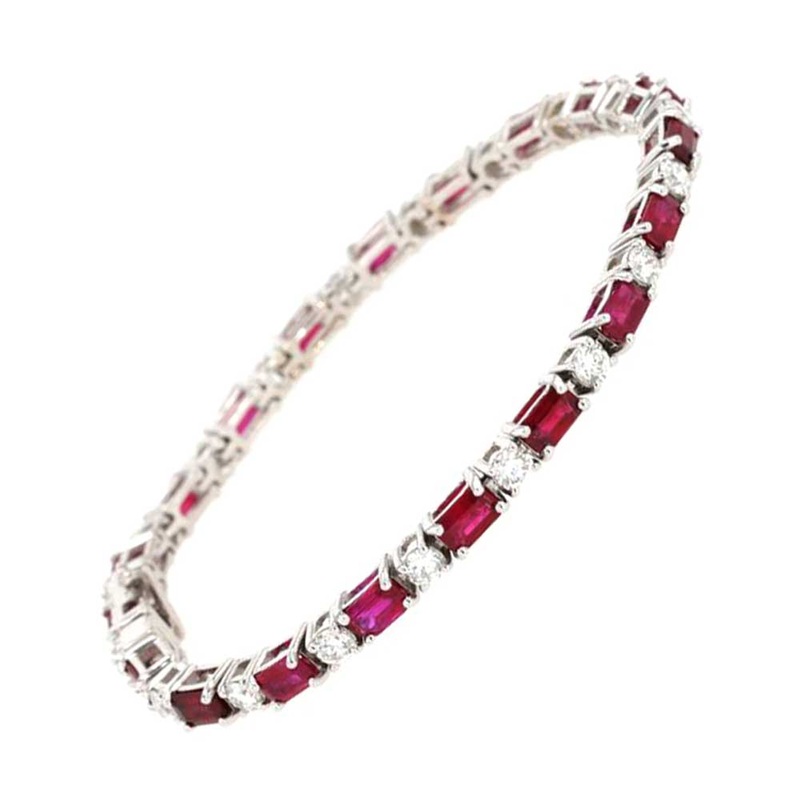 14Kt White Gold Diamond 2 1/10Ctw Bracelet