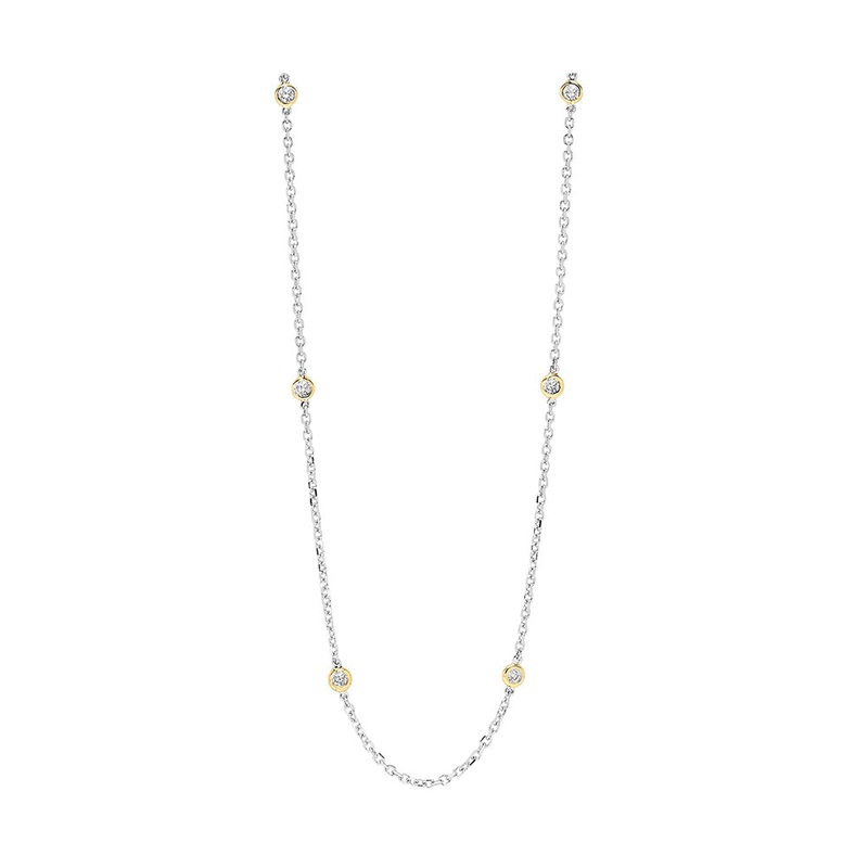 14Kt White Yellow Gold Diamond 1 1/2Ctw Necklace