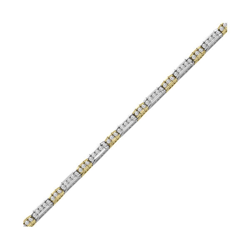 14Kt White Yellow Gold Diamond 4 5/8Ctw Bracelet