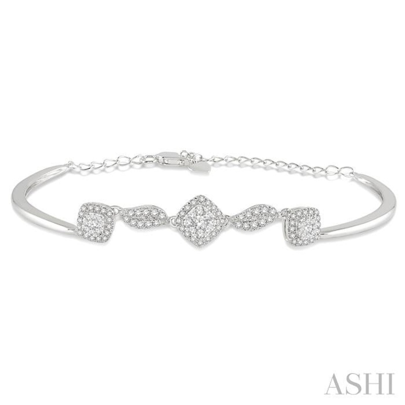 CUSHION SHAPE HALO LOVEBRIGHT DIAMOND CHAIN BRACELET