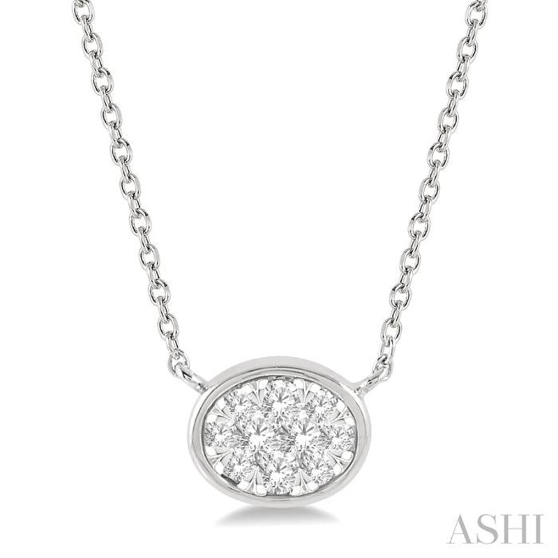 OVAL SHAPE EAST-WEST LOVEBRIGHT ESSENTIAL DIAMOND PENDANT