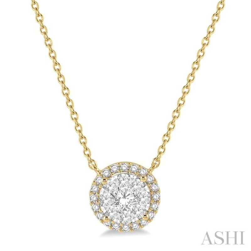 ROUND SHAPE HALO LOVEBRIGHT ESSENTIAL DIAMOND PENDANT