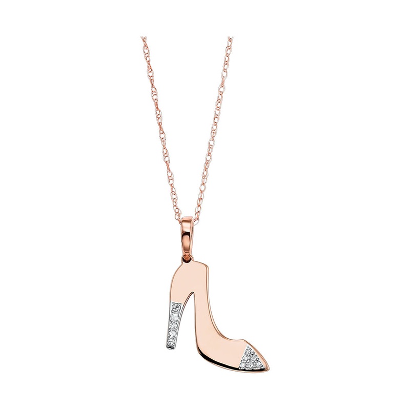 10Kt Rose Gold Diamond 1/25Ctw Pendant