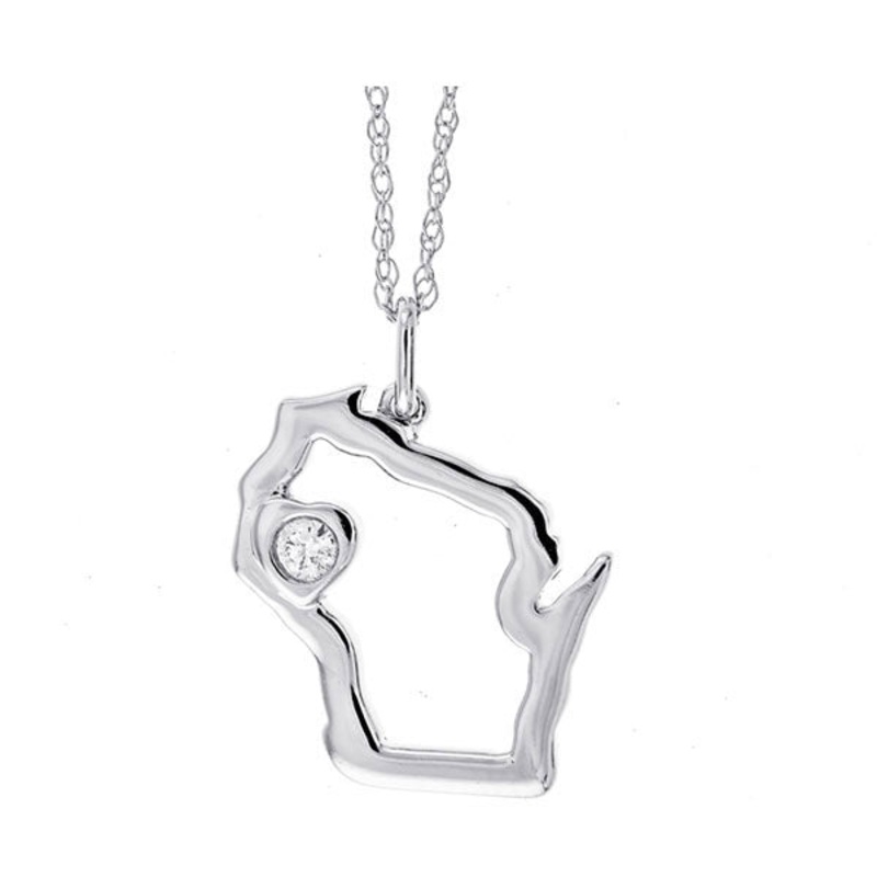 10Kt White Gold Diamond 1/25Ctw Pendant