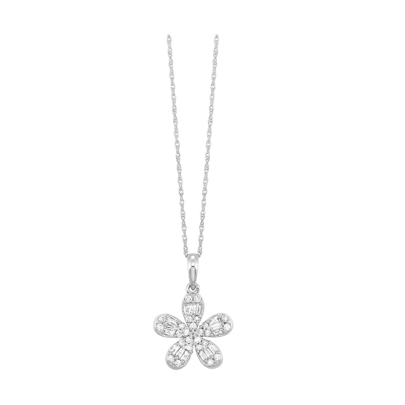 10Kt White Gold Diamond 1/2Ctw Pendant