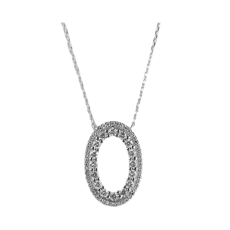 10Kt White Gold Diamond 1Ctw Necklace
