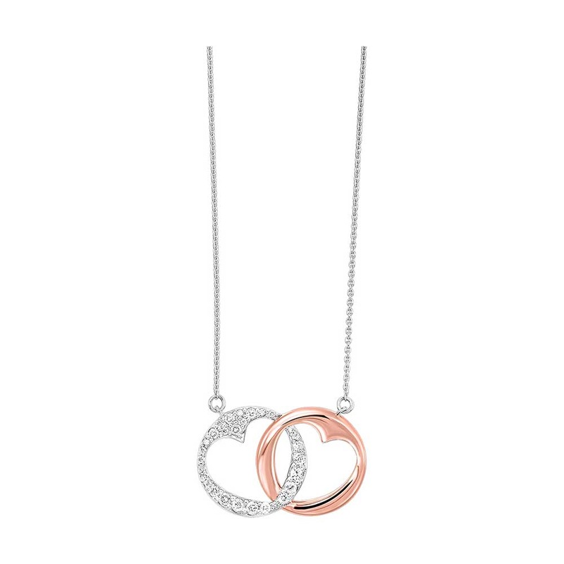 10Kt White Rose Gold Diamond 1/5Ctw Pendant