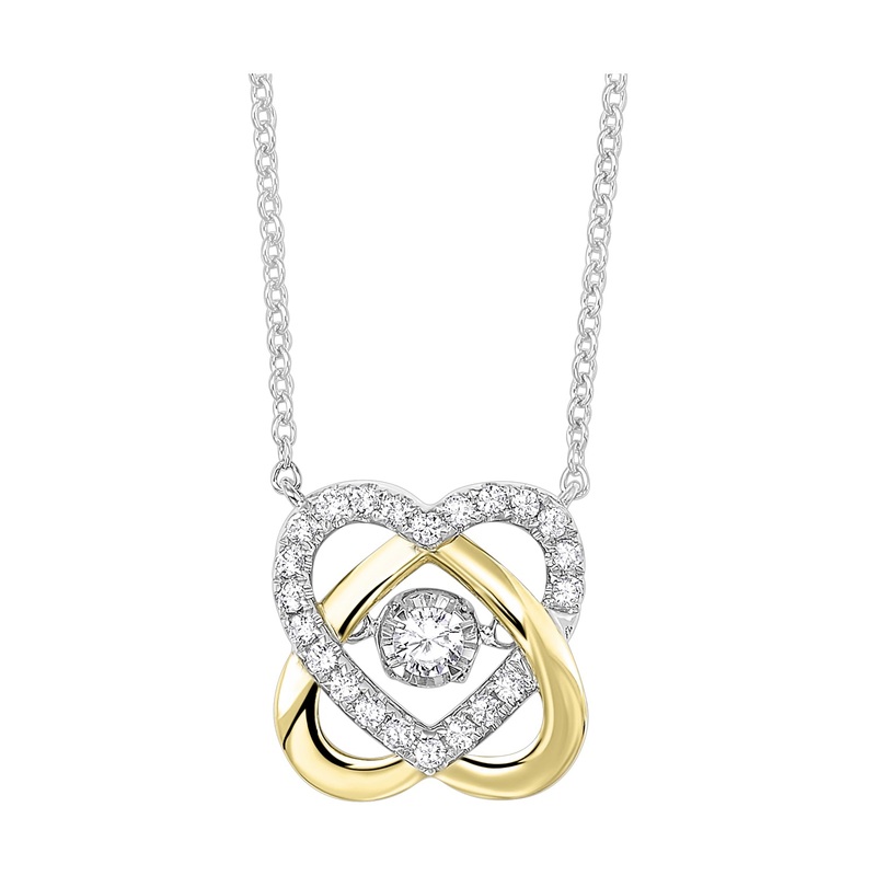 10Kt White Yellow Gold Diamond 1/5Ctw Necklace