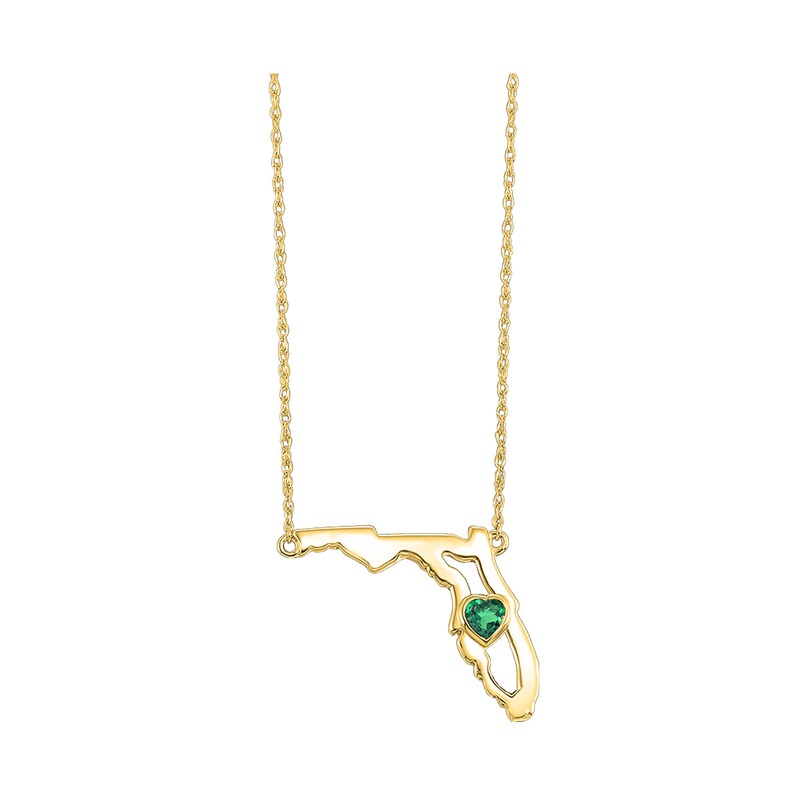 10Kt Yellow Gold & Emerald 1/6Ctw Pendant
