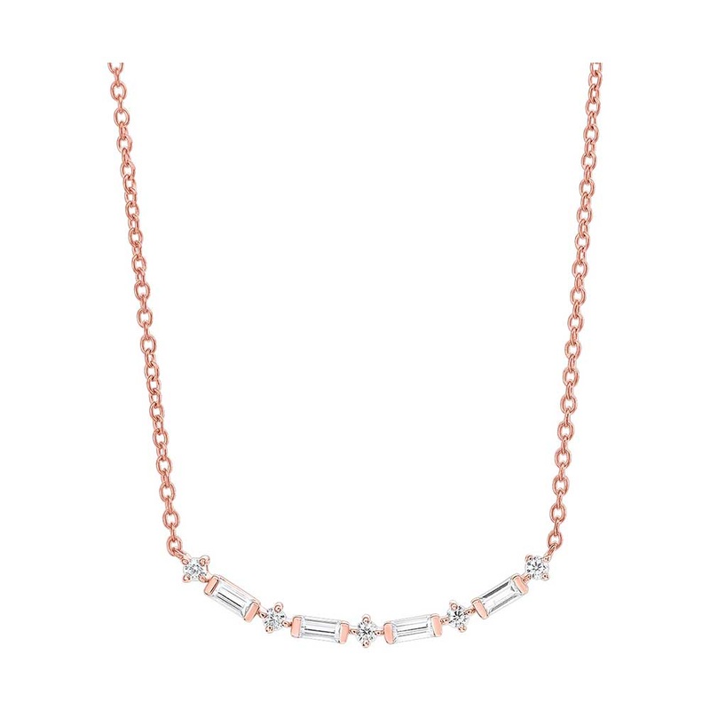 14Kt Rose Gold Diamond 1/4Ctw Necklace