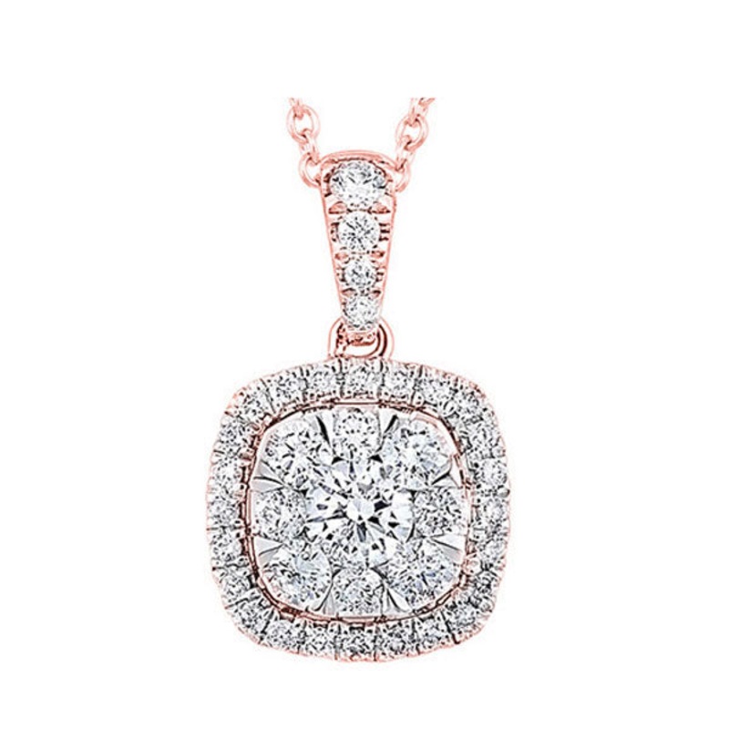 14Kt Rose Gold Diamond 1Ctw Pendant