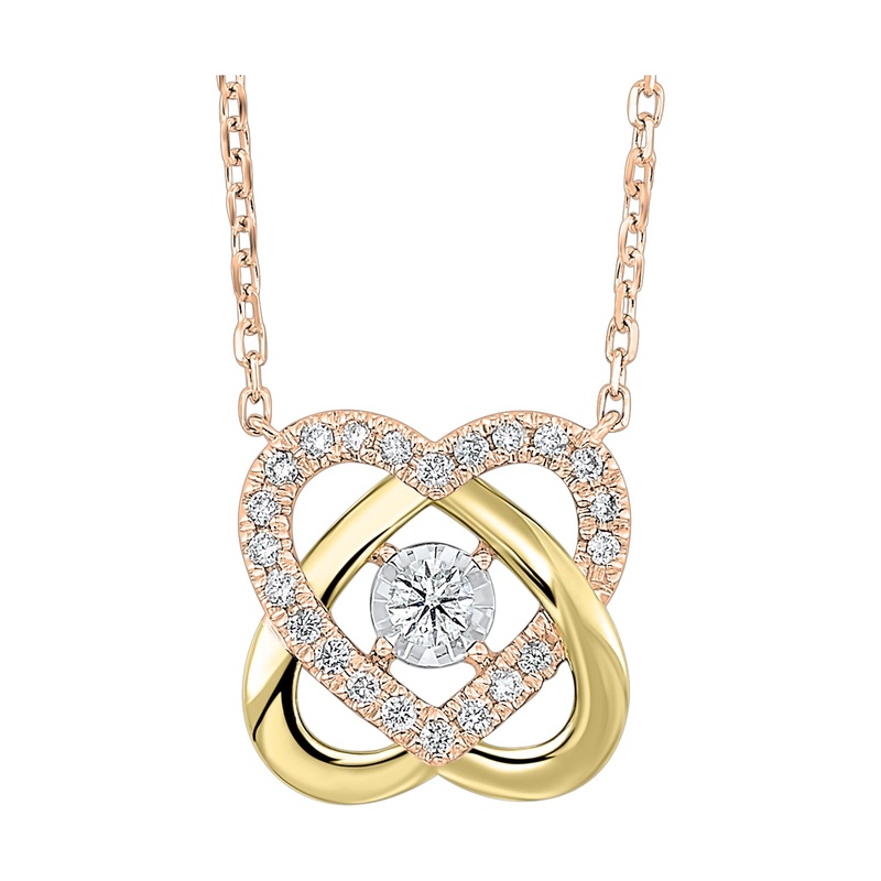 14Kt Rose Yellow Gold Diamond 1/3Ctw Necklace