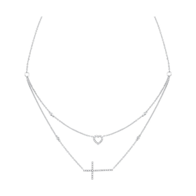 14Kt White Gold Diamond 1/5Ctw Necklace
