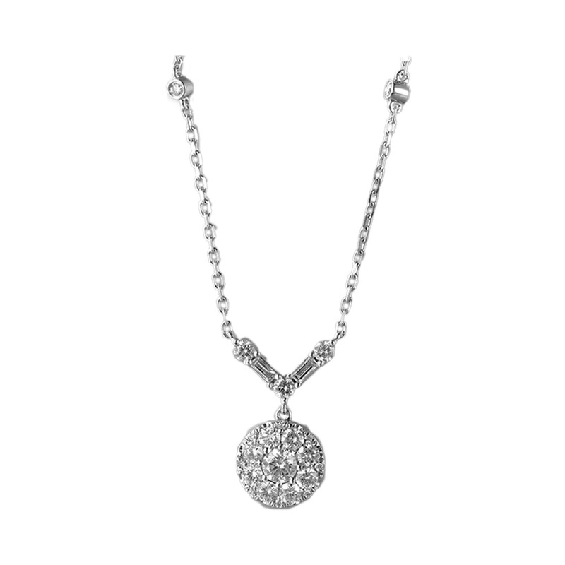 14Kt White Gold Diamond 3/4Ctw Necklace