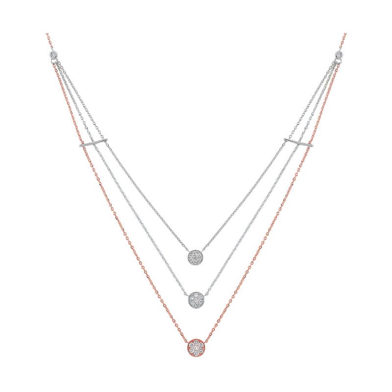 14Kt White Rose Gold Diamond 1/3Ctw Necklace