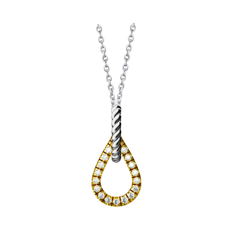 14Kt White Yellow Gold Diamond 1/7Ctw Pendant