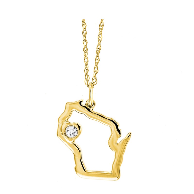 14Kt Yellow Gold Diamond 1/25Ctw Pendant