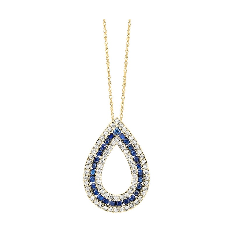 14Kt Yellow Gold Diamond 1/2Ctw & Emerald 5/6Ctw Pendant