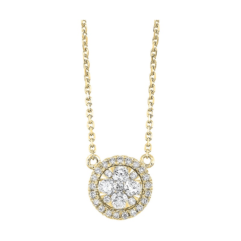 14Kt Yellow Gold Diamond 1/4Ctw Necklace