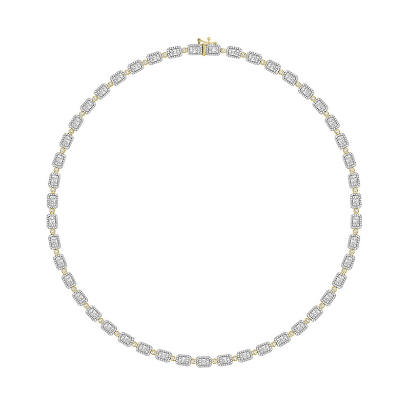 14Kt Yellow Gold Diamond 10Ctw Necklace