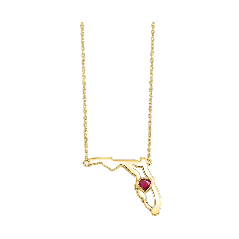 14Kt Yellow Gold & Garnet 1/6Ctw Pendant