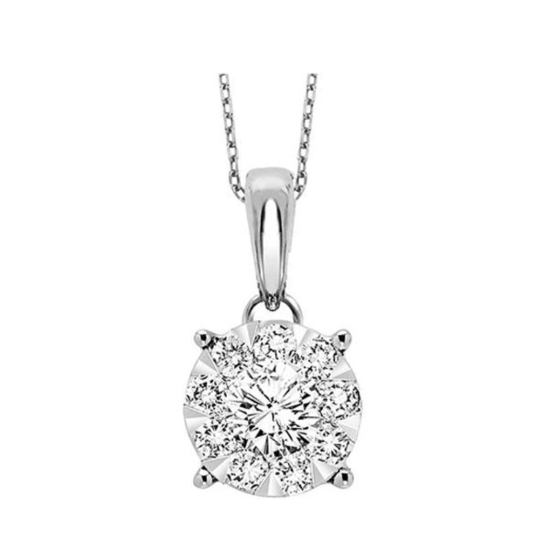 Platinum White Diamond 1/2Ctw Pendant