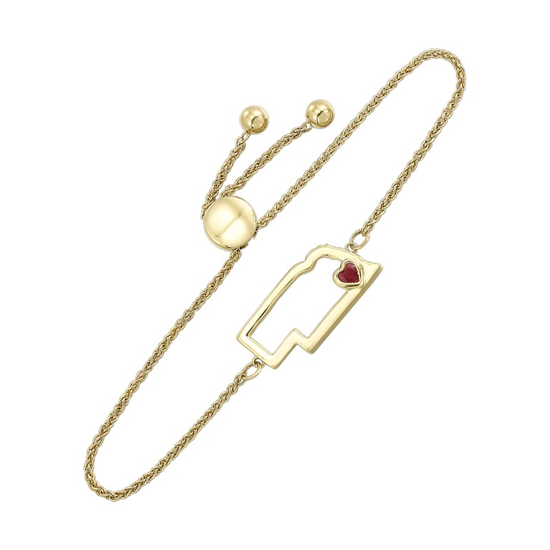 10Kt Yellow Gold & Ruby 1/8Ctw Bracelet