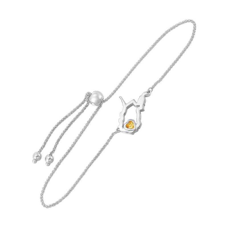 14Kt White Gold & Citrine 1/8Ctw Bracelet