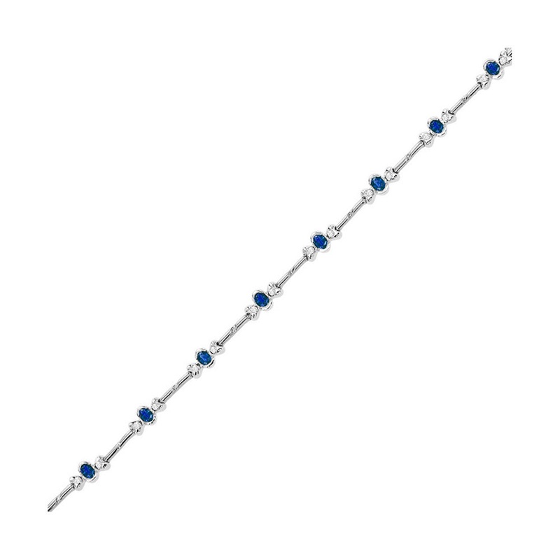 14Kt White Gold Diamond 1/3Ctw & Tanzanite 1 1/2Ctw Bracelet