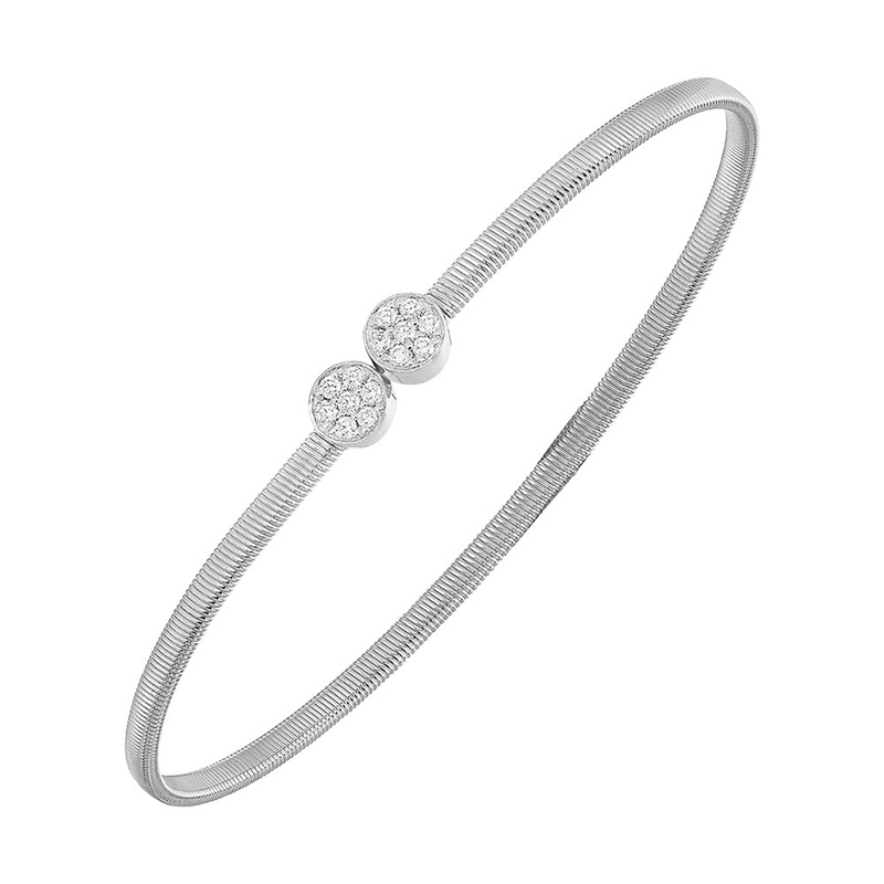 14Kt White Gold Diamond 1/6Ctw Bangle