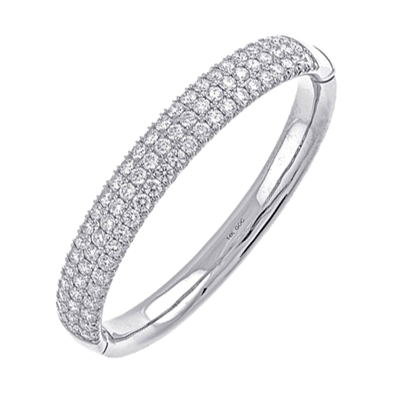 14Kt White Gold Diamond 7 5/8Ctw Bangle